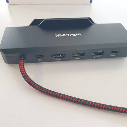 309907 - WAVLINK Stacion Dokimi me Steam Deck 6-në-1, 4K@144Hz HDMI 2.1, 100W PD IN, 3X 10G USB 3.2, Gigabit RJ45