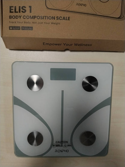 303288 - RENPHO Peshore Personale, Peshore e Dhjamit Trupor Bluetooth me Aplikacion, e Bardhë
