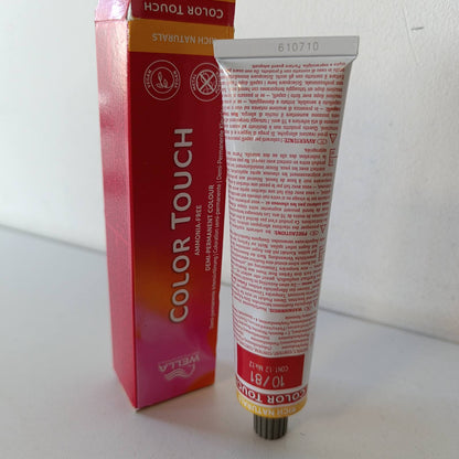 290363 - WELLA PROFESSIONALS Color Touch Rich Naturals - Ngjyrë intensive vegane për flokë pa amoniak - 60ml, 10/81 Light Blonde Pearl Ash, Metal Purifier, zgjasin deri në 28 larje
