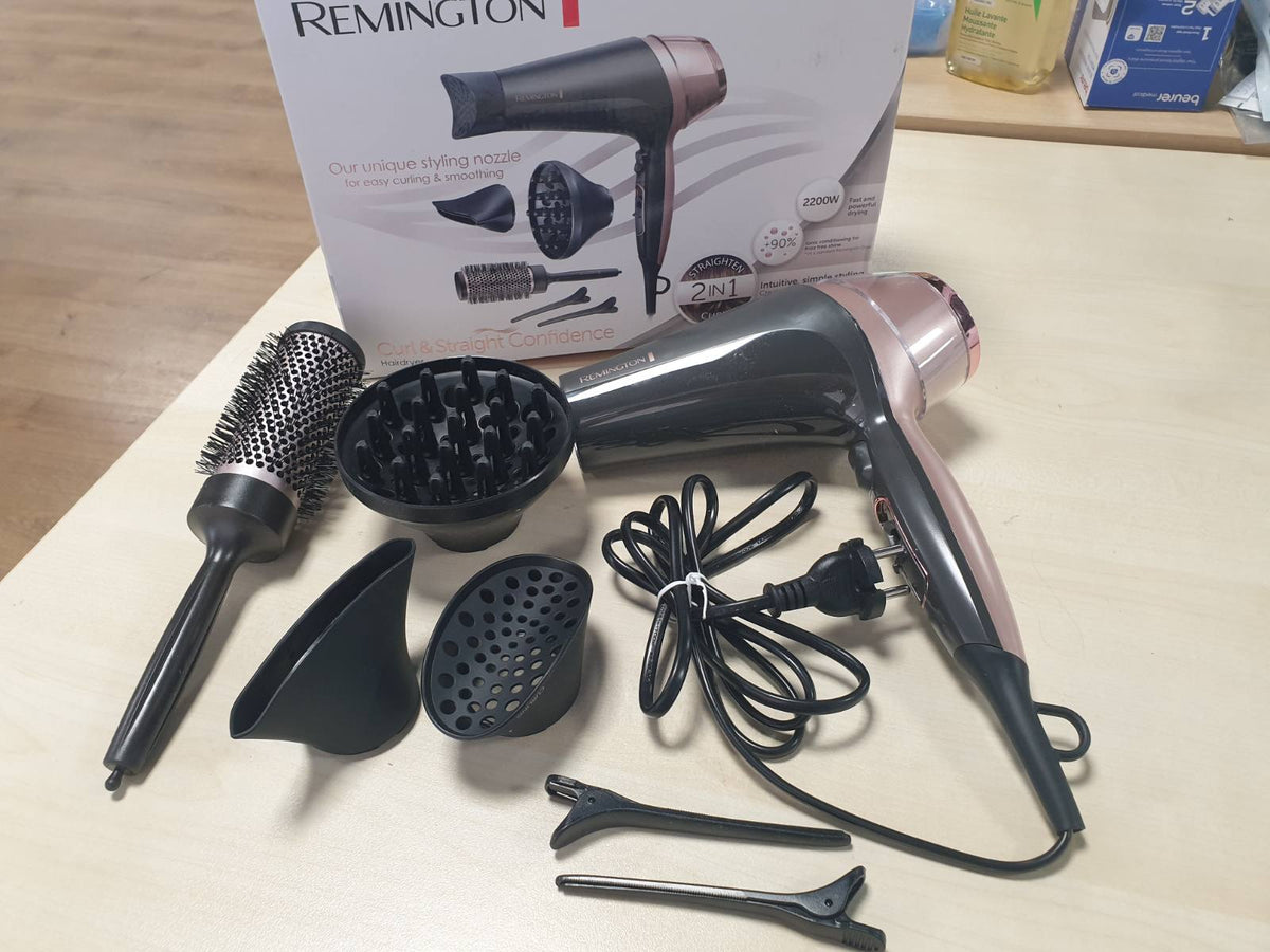 289664 - REMINGTON Tharëse flokësh Ion, 2200W, 3 cilësime temperature, 2 cilësime rrjedhjeje ajri, Modaliteti Turbo, e zezë, model D5707