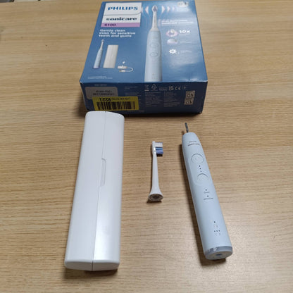 320903 - PHILIPS Furçë dhëmbësh elektrike Sonicare 6100, Modeli HX7406/02, 2 mënyra pastrimi, 3 nivele intensiteti, kontroll presioni, EasyStart, SmartTimer, BrushPacer, blu e çelët