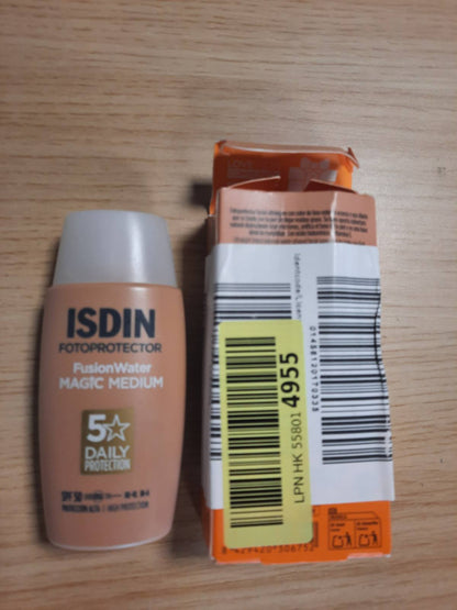 306274 - ISDIN, Fotoprotector Fusion Water MAGIC Medium SPF 50, Krem dielli ultra i lehtë për fytyrën me ngjyrë, 50 ml
