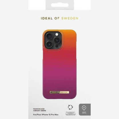 309216 - IDEAL OF SWEDEN Mbështjellëse telefoni e printuar për iPhone 15 Pro Max - Ngjyrë Ombre e gjallë, mbulesë plastike e fortë me rreshtim mikrofibre