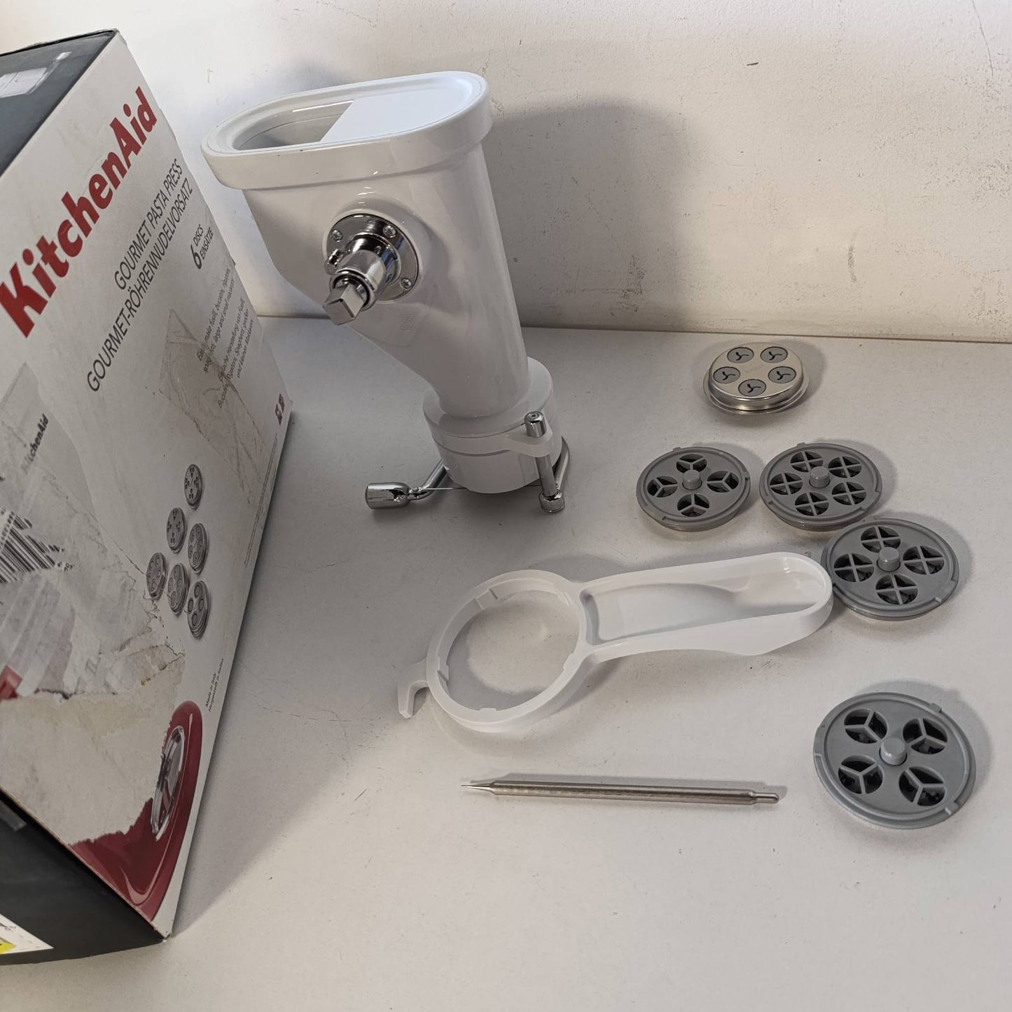 288111 - KITCHENAID Shtojcë për Makarona 5KSMPEXTA, Shtojcë për Presë Makaronash, 6 Disqe, Çelik Inoks