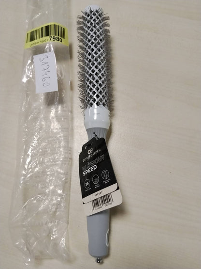 317460 - Olivia Garden Shpejtësia e Shpërthimit të Ekspertit, E Bardhë & Gri, 25, furçë e rrumbullakët qeramike me fuçi ekstra të gjatë për 25% shpërthime më të shpejta