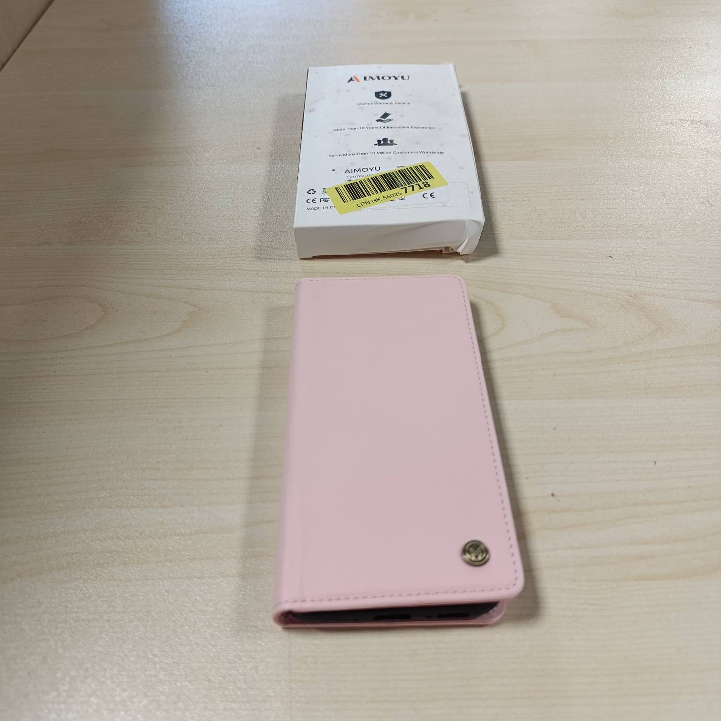 274291 - AIMOYU Mbrojtëse Telefoni për Samsung Galaxy A54 5G, lëkure premium, mbrojtëse portofol me vend kartë, funksion mbështetëse, mbrojtëse me kthesë, rozë