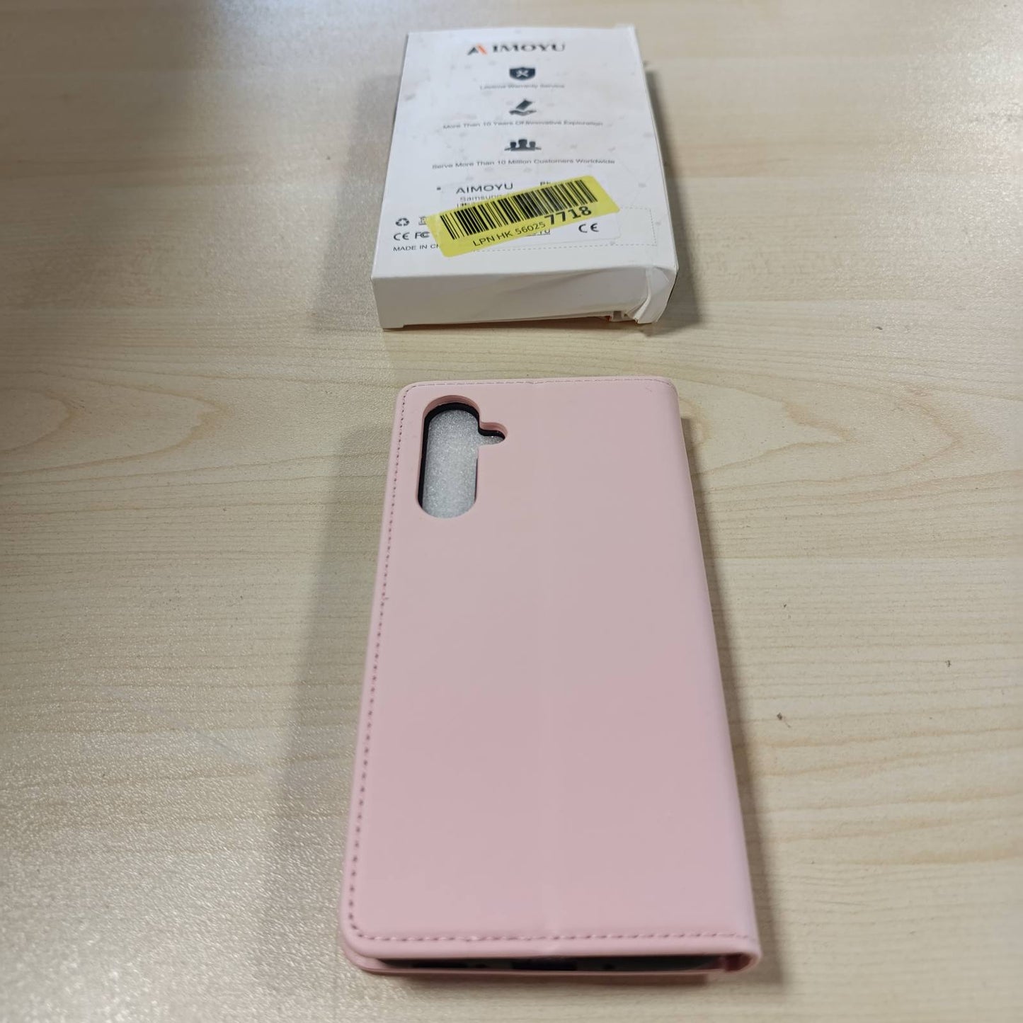 274291 - AIMOYU Mbrojtëse Telefoni për Samsung Galaxy A54 5G, lëkure premium, mbrojtëse portofol me vend kartë, funksion mbështetëse, mbrojtëse me kthesë, rozë