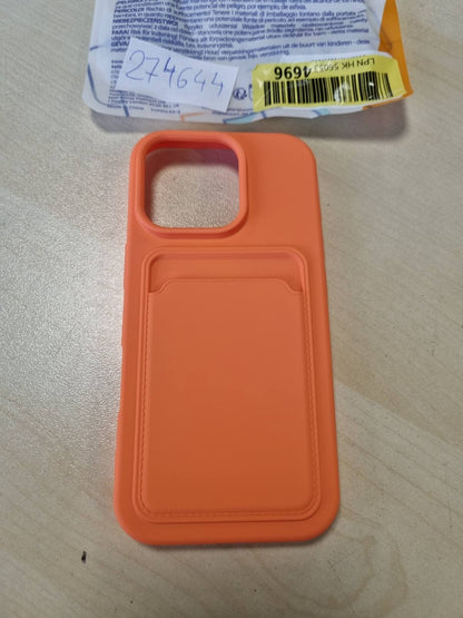 274644 - KWMOBILE Mbështjellëse për Apple iPhone 16 Pro me vend për kartë, Mbështjellëse TPU, Karikim pa tel, Mbulesë mbrojtëse në ngjyrë portokalli
