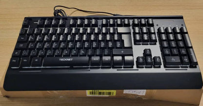 273571 - TECKNET Tastierë Lojërash RGB me Kuti të Plotë Metalike, 105 Taste, Mbështetje Ergonomike, 25 Taste Anti-Ghosting, 15 Modalitete RGB për PC, Laptop dhe Zyrë