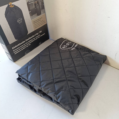 288998 - RÖSLE Mbulesë për cilindra gazi 5 kg, 100% poliester, mbyllëse Velcro, lidhëse, e zezë