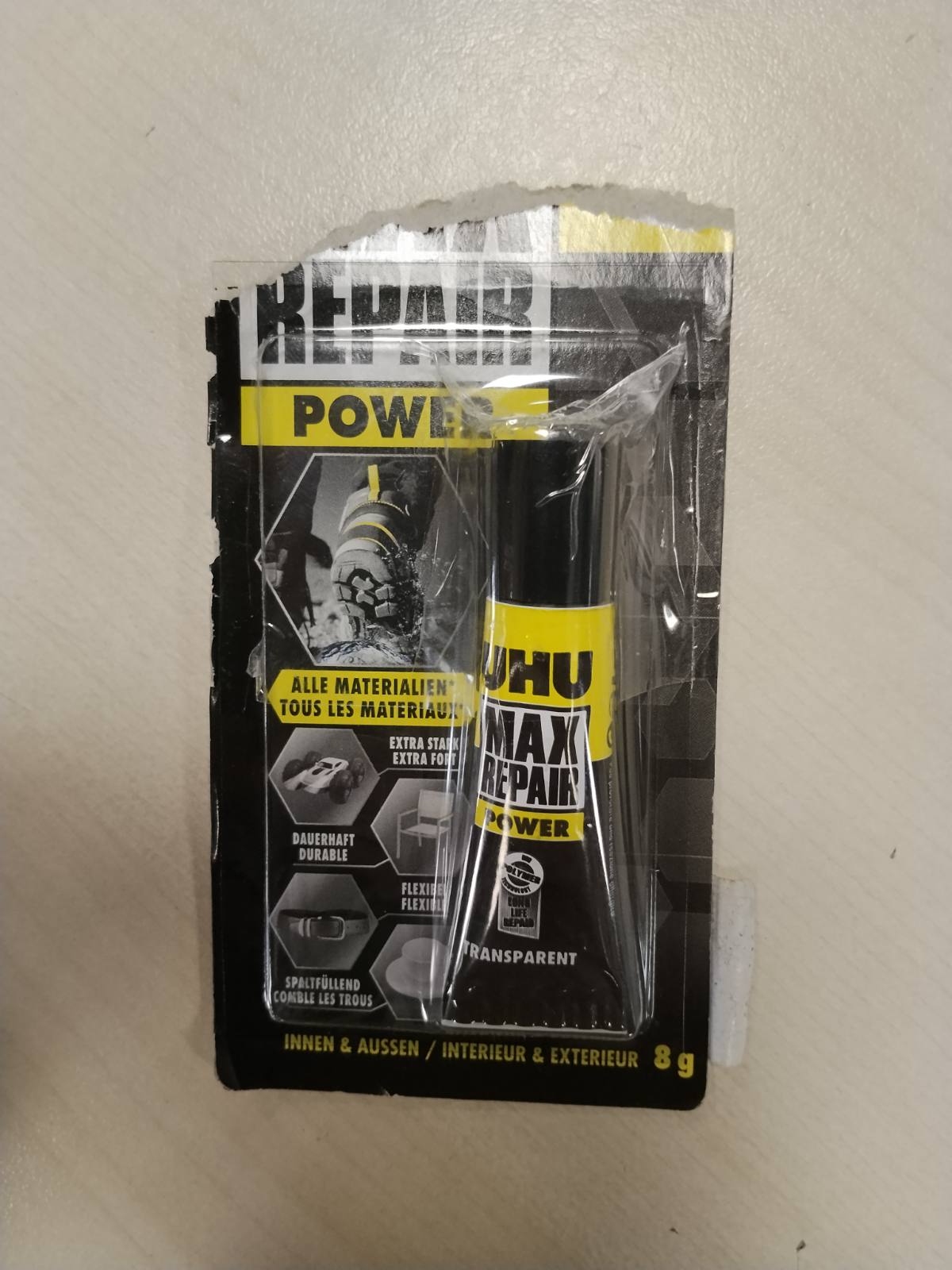 289368 - UHU MAX REPAIR POWER, Ngjitës riparimi ekstra i fortë për 1001 riparime, 8 g
