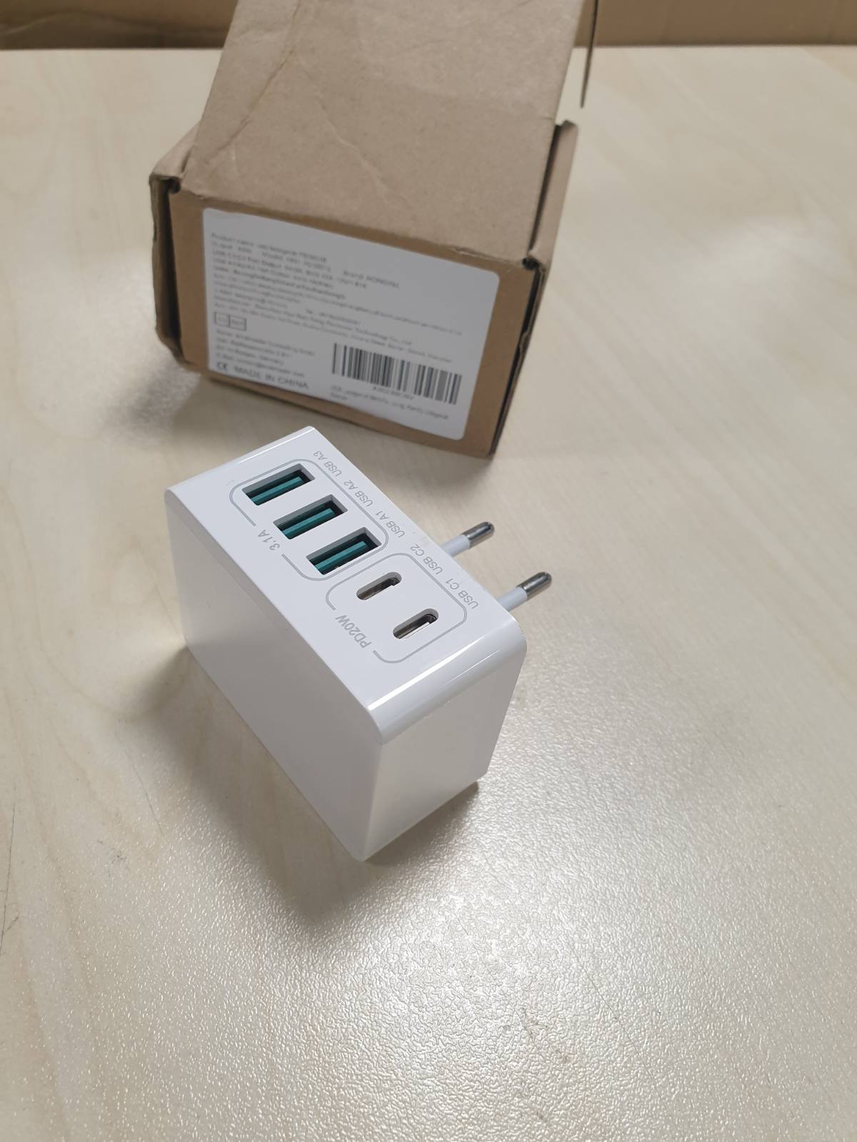 277167 - USB-C 50W Karikues, shumëkarikues USB me 5 porta, karikues i shpejtë për iPhone 17-11, iPad, Samsung, Pixel