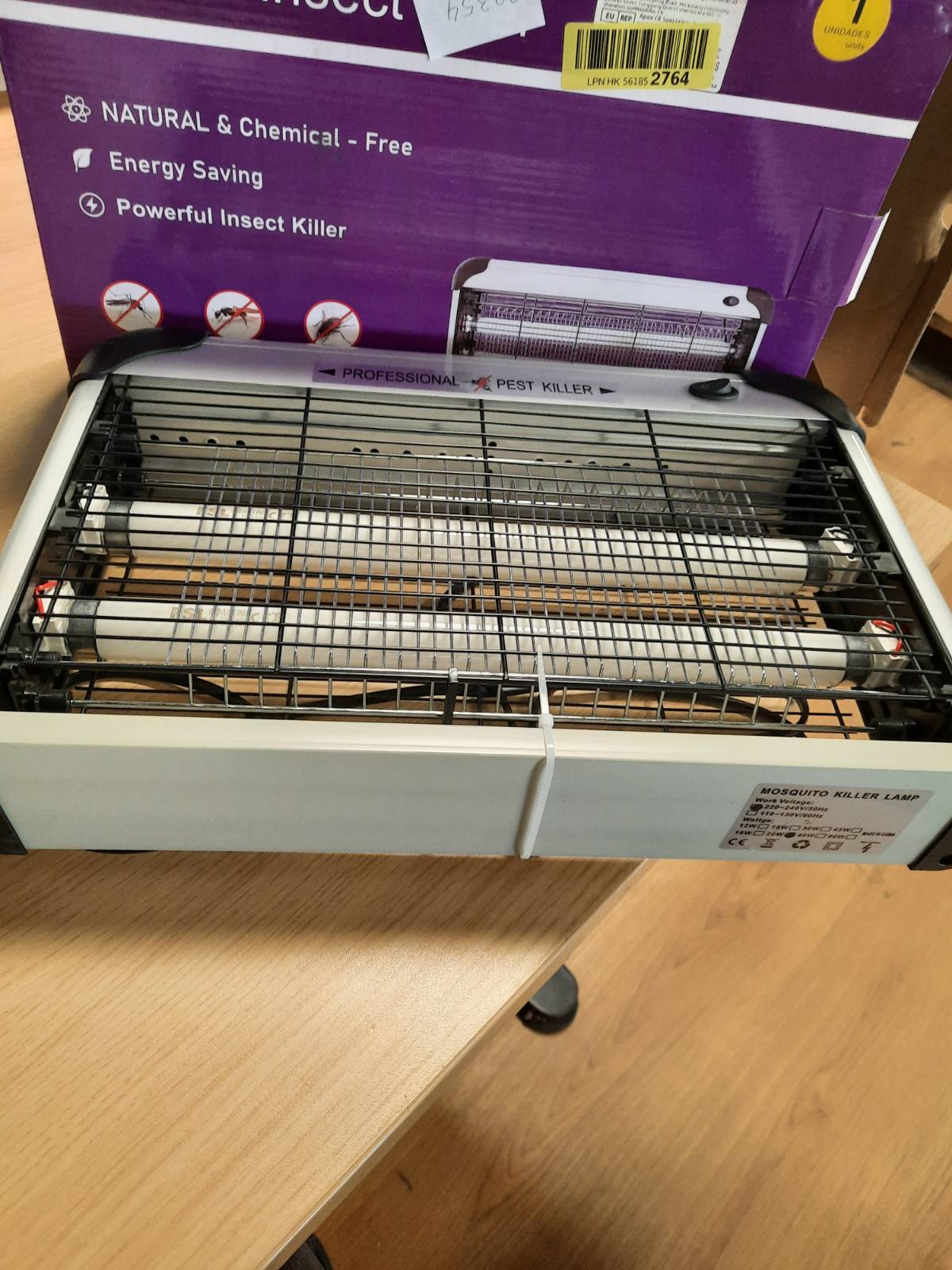 322354 - VRASES ELEKTRIK INSEKTESH 3500V, LLAMBE UV 20W, KAPSE MIZASH, ME RRJET MBROJTES, PËR DHOMË GJUMI DHE ZYRË