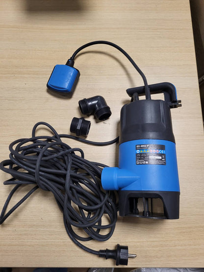 322365 - Güde Pompë zhytëse për ujë të ndotur GS 4002 P, 400 W, 7500 l/orë, kokë maksimale e shpërndarjes 5 m, thellësi maksimale e zhytjes 4 m, helikë Noryl, kabllo lidhjeje 10 m, çelës notues me rregullim të ndryshueshëm, mbrojtje termike
