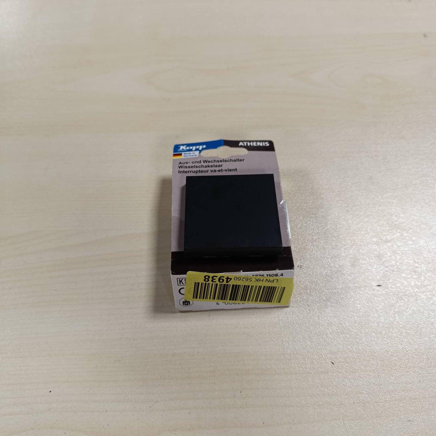 289304 - KOPP Çelës Universal ATHENIS në Antracit - Çelës Drite i Montuar në Rrafsh me Kapacitet Ndërprerës 10AX - 250V~