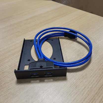 296234 - CSL - Paneli i përparmë USB 3.2 Gen1 për disqe 3.5 inç - deri në 5Gbps - PC dhe Mac - i zi - i pajtueshëm me USB 1.1 dhe 2.0