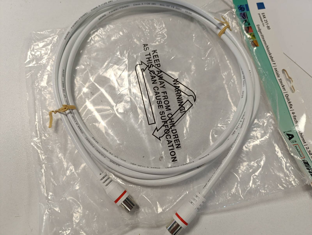 310533 - Axing EAK 251-80 Kabllo Lidhëse Terminali 2.5 m, F-Quickfix F-Connector, me Mbrojtje 4-palëshe
