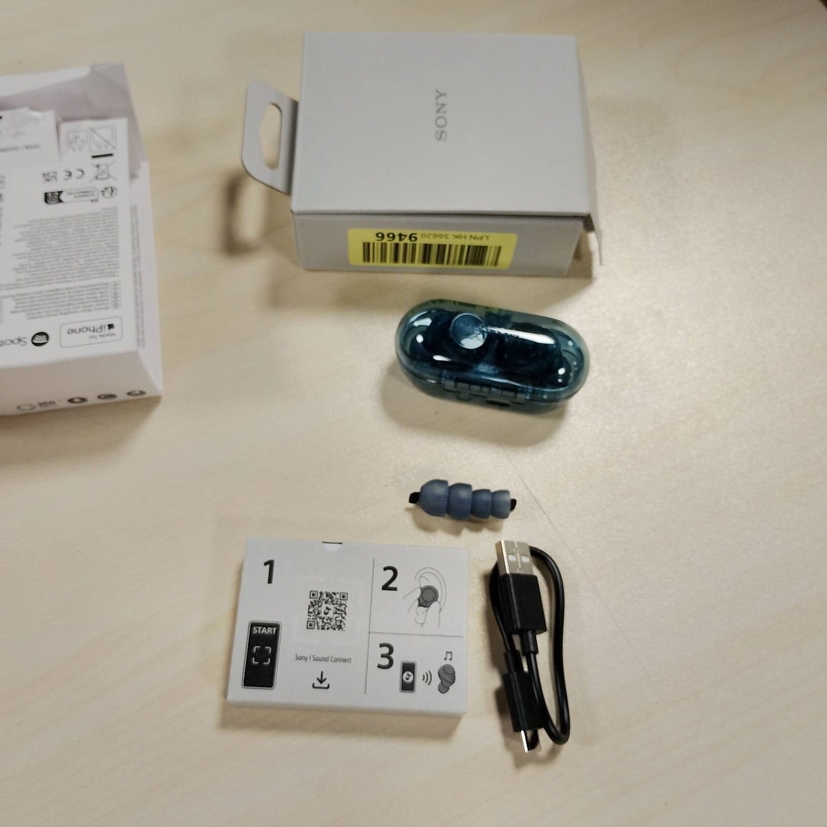 305083 - SONY WF-C710N - Kufje me Anulim të Zhurmës, IPX4, 40 orë jetëgjatësi, 0.009 kg, Blu Qelqi