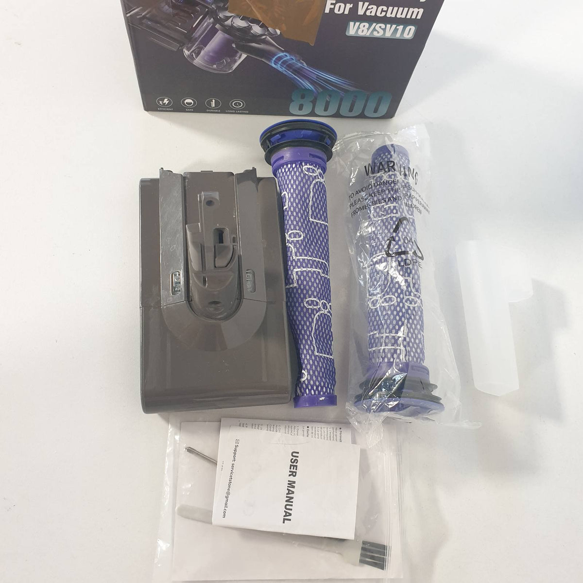 308787 - KEENSTONE Bateri 8000mAh për Dyson V8 me 2 filtra