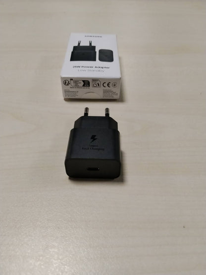305487 - Samsung Adaptues i karikimit të shpejtë, karikues me efikasitet energjetik, USB-C, 25 vat, i zi, EP-T2510N