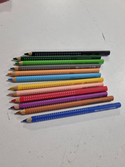 309131 - FABER-CASTELL - Set lapsash me ngjyra Jumbo Grip, 12 copë, në një kuti kartoni