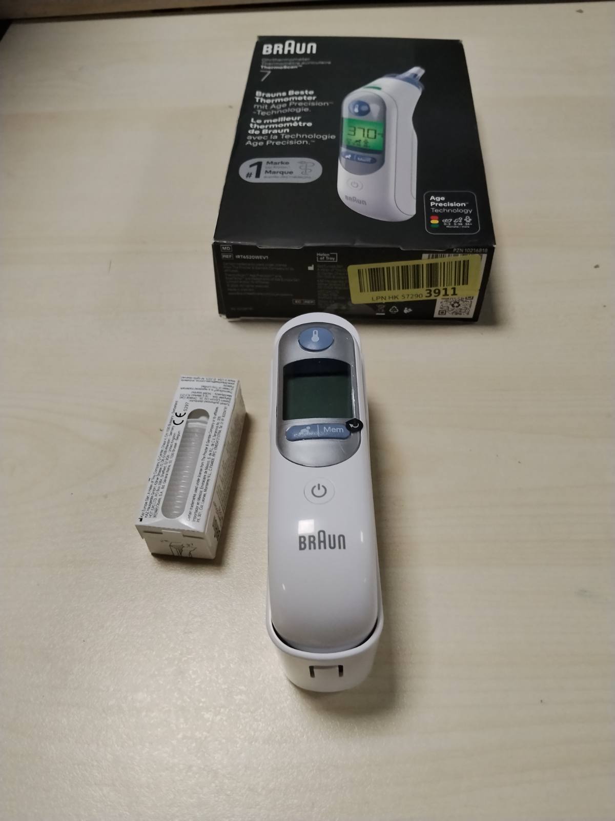 296757 - BRAUN Termometër veshi ThermoScan 7 BRAIRT6520 | Teknologjia e Precizionit Age | Ekran dixhital me kodim ngjyrash | Miqësor për foshnje dhe fëmijë të vegjël