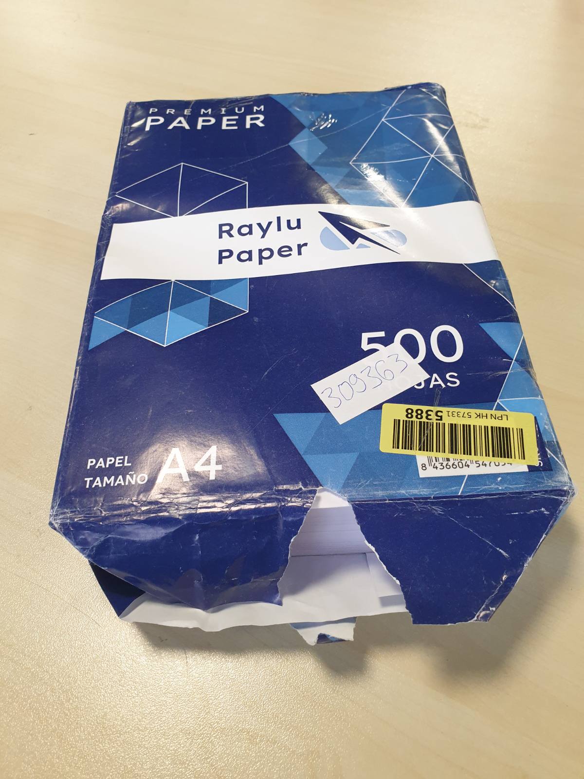309363 - LETËR RAYLU - Fletë A4, 80 g, 500 fletë letër premium për printerë lazer, printerë me bojë dhe fotokopjues