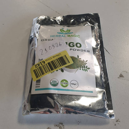 290326 - Kräutermagie - Ngjyrë flokësh me pudër/bimore Ecocert Indigo 'Black Henna' - Ngjyrë flokësh e zezë/kafe natyrale - Ecocert/GMP, Halal, e certifikuar ISO
