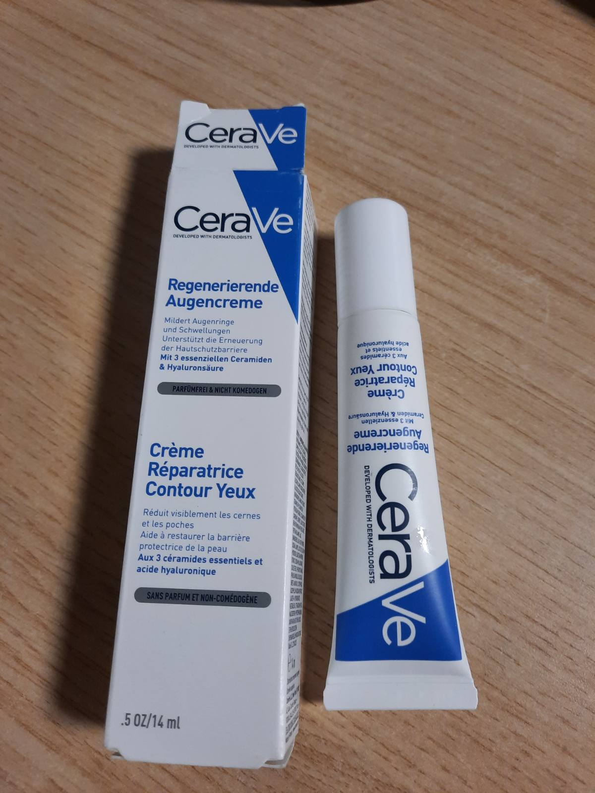 321600 - CERAVE Krem rigjenerues për sytë, 14 ml, për rrathë të errët dhe ënjtje, me acid hialuronik dhe 3 ceramide esenciale, Kujdes për lëkurë normale deri të thatë