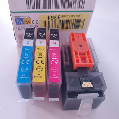 309833 - HALLOLUX 912 XL Paketë e Shumëfishtë e Pajtueshme me Kartushët e Bojës HP 912 për HP OfficeJet Pro 8022 8020 8024 8025 8012 8014 8010 8015 (4 Ngjyra: E Zezë, E Purpurt, E Verdha, Cian)