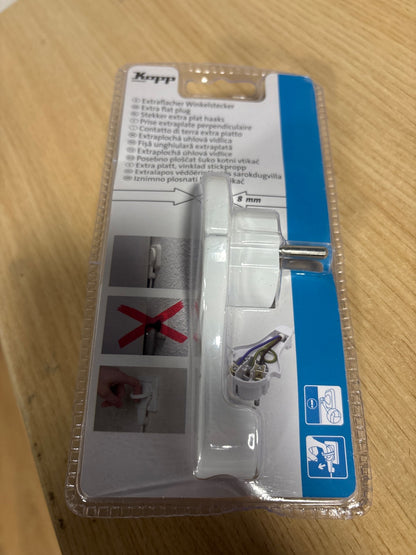 335566 - KOPP Prizë sigurie me kënd të drejtë, plastike e bardhë arktike, IP20 për kabllo energjie deri në 3 x 1.5 mm², 250V~