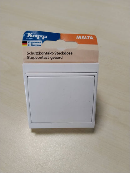 335455 - Prizë sigurie Kopp Malta me mbulesë - Arktik i Bardhë, 16A / 250V, IP20
