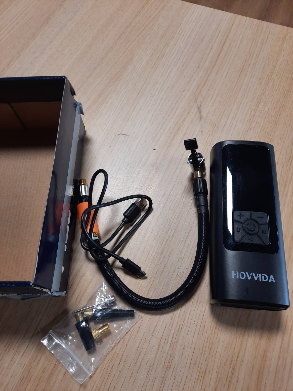 313248 - HOVVIDA Pompë elektrike ajri për biçikleta 10.3 bar, me bateri të rikarikueshme, presion të paracaktuar dhe fikje automatike, për biçikleta elektrike, makina, motoçikleta, topa