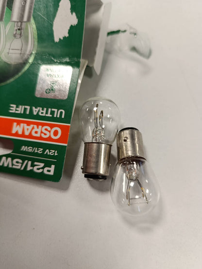 335646 - OSRAM ULTRA LIFE, P21/5W, Flluskë e dyfishtë, (2 llamba)