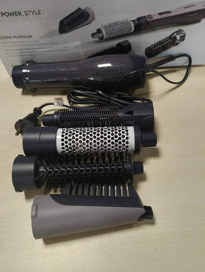 293191 - BaByliss - Furçë për tharëse flokësh Multistyler me teknologji jonike kundër fërkimit, teknologji qeramike, 4 aksesorë, e zezë, AS121E