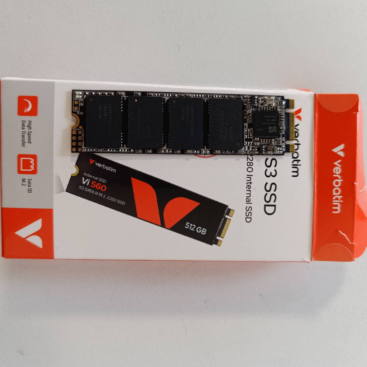 295180 - VERBATIM Vi560 S3 M.2 SSD - 512GB - SATA III M.2 - deri në 520MB/s - 3D-NAND - blu