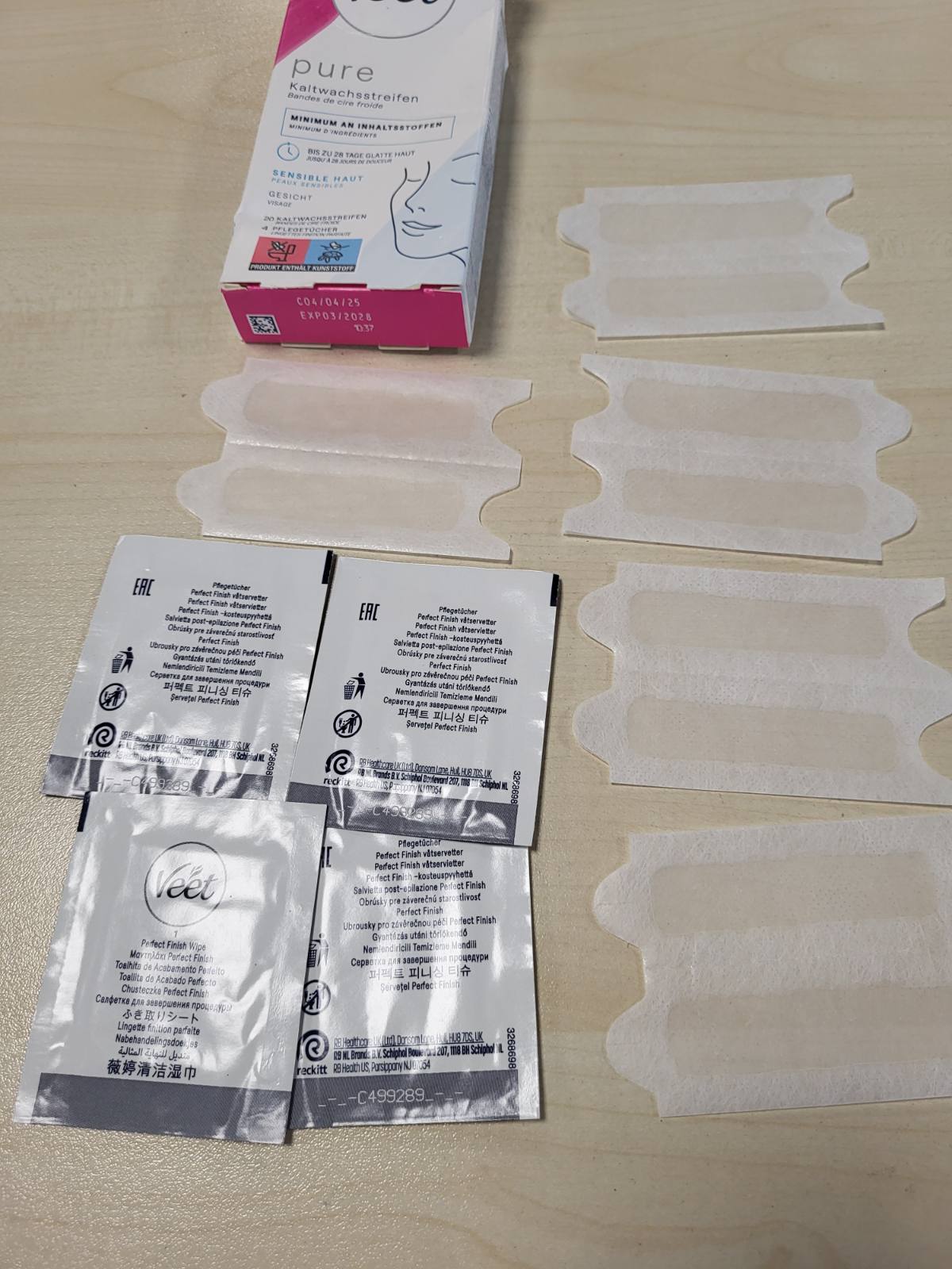 294580 - VEET PURE SHIRITA DYLLI TË FTOHTË - PËR LËKURË TË NDJESHMË, DERI NË 28 DITË LËKURË E LËMUAR, 5 SHIRITA DYLFISHTE