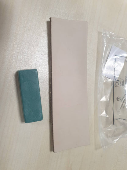 163089 - QWORK® - Kit për Mprehje Thikash, me Rrip Lëkure Dyanshëm madhësi 178x52x4 mm dhe Përbërës Lëmues 320 Grit, pesha 23g, për Mprehjen dhe Lëmimin e Thikave