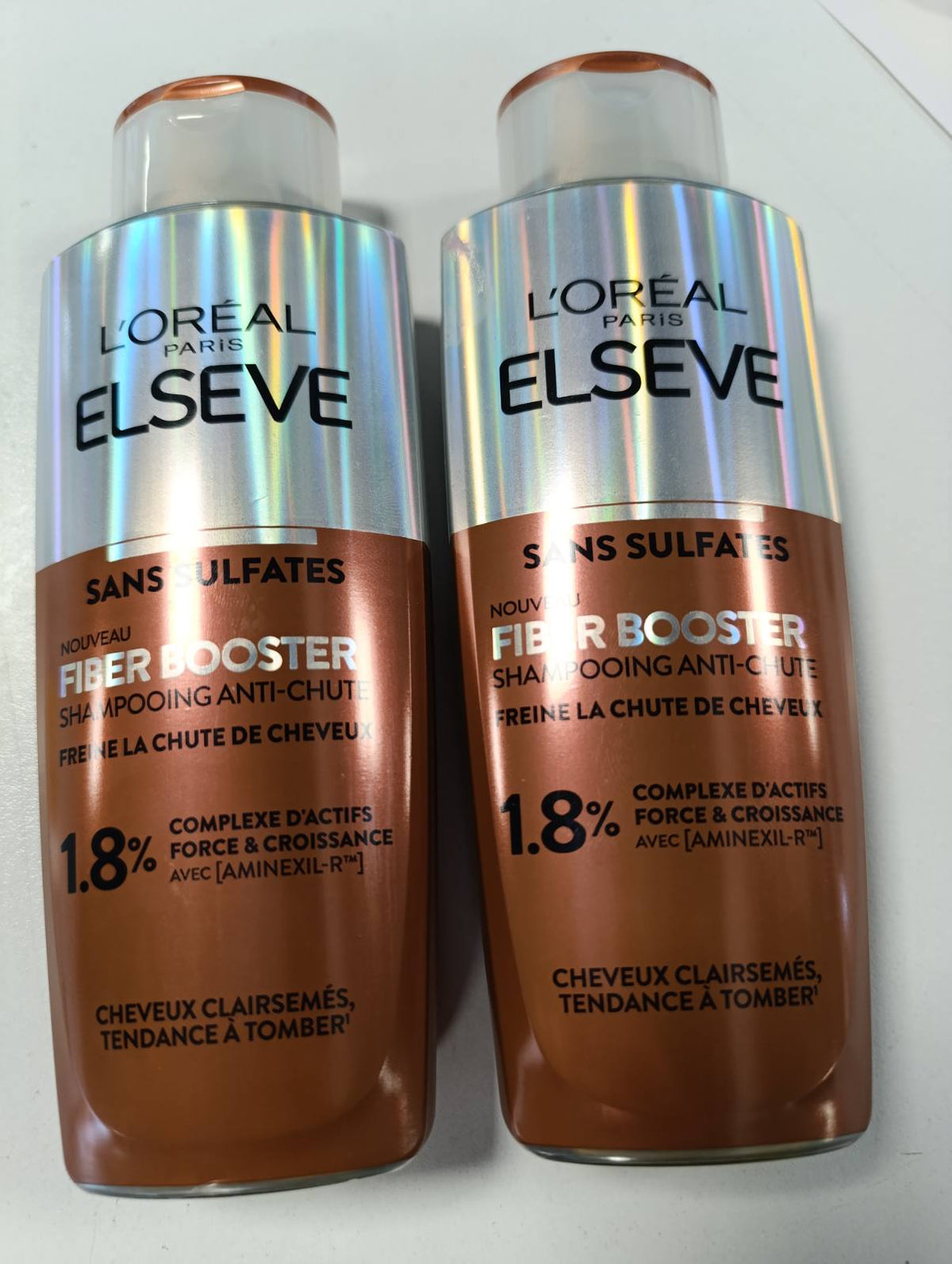 301042 - L'ORÉAL PARIS – Elseve Fiber Booster - Pako me 2 shampo kundër rënies së flokëve - 2 x 200ml - Pa sulfate - I pasuruar me Aminexil-R