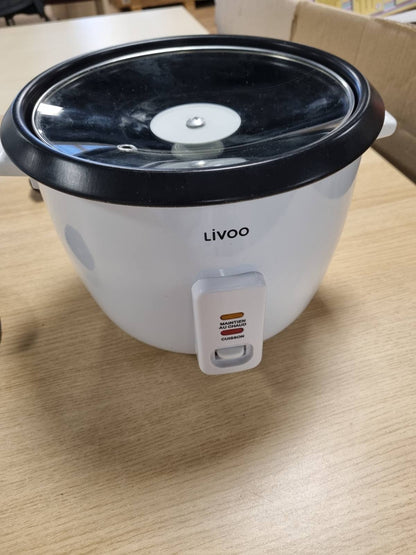 277495 - LIVOO Gatues orizi DOC111, kapacitet 1.5L, veshje jo-ngjitëse, 500 vat, funksioni i ruajtjes së nxehtësisë, i bardhë