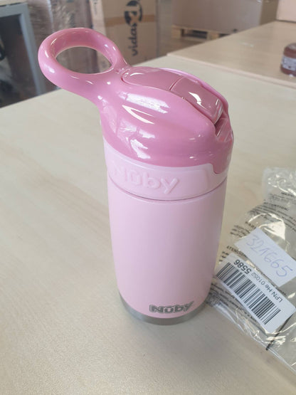 321665 - NUBY Shishe uji e izoluar prej çeliku inox Flip-It, 300 ml, 18+ muaj, rozë