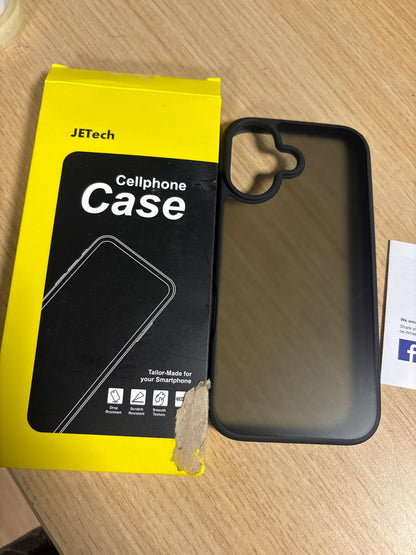 267249 - JETech Mbrojtëse Mat për iPhone 17, 6.3 inç, Rezistente ndaj Goditjeve, Mbështetje Minimaliste, e Zezë
