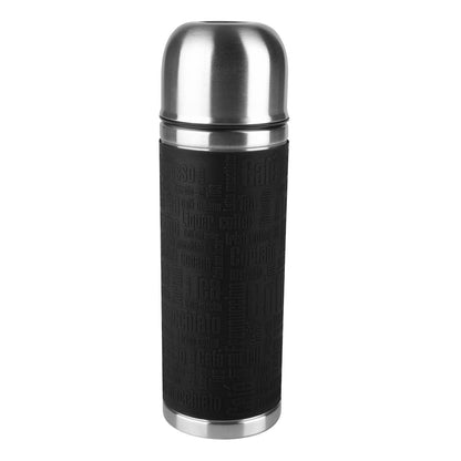 184779 - EMSA Senator – Shishe Termike 0.5 L, Çelik Inox, e Zezë, Mban Pijet të Ngrohta deri në 4 Orë dhe të Ftohta deri në 8 Orë, 100% Kundër Rrjedhjeve, 8 × 8 × 24 cm