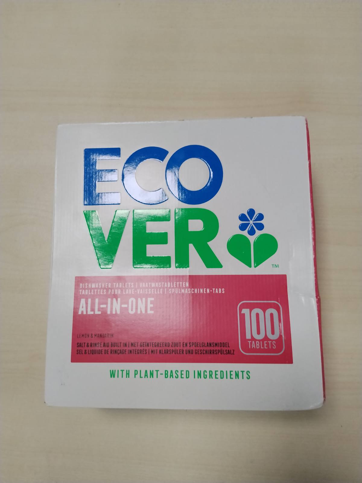 298309 - ECOVER Tableta Gjithçka-në-Një për Lavastovilje, 100 tableta, pastrim i fuqishëm, aromë mandarine dhe limoni