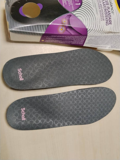 298371 - DR. SCHOLL'S Shtroja ortopedike In-Balance për burra dhe gra për fasciit plantar me mbështetje për harkun e këmbës dhe lehtësim të dhimbjes së thembrës dhe këmbës, madhësia 40-42