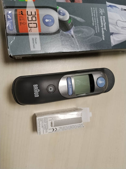 289619 - BRAUN Termometër Veshi ThermoScan 7 | Teknologji e Saktësisë së Moshës | Ekran Dixhital me Kodim Ngjyrash | I Përshtatshëm për Foshnjat dhe Fëmijët e Vegjël