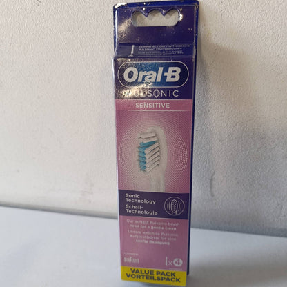 294192 - ORAL-B Koka Furçash Zëvendësuese Pulsonic Sensitive, Pako me 4, Pastrim të Butë, Të Bardha