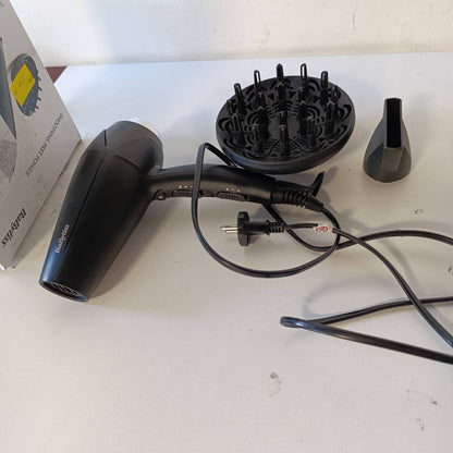 275205 - BABYLISS Tharëse flokësh Turbo Smooth, 2200W, Difuzor i gjerë, Teknologji jonike, 3 cilësime temperature, 2 cilësime shpejtësie, e zezë, D572DE