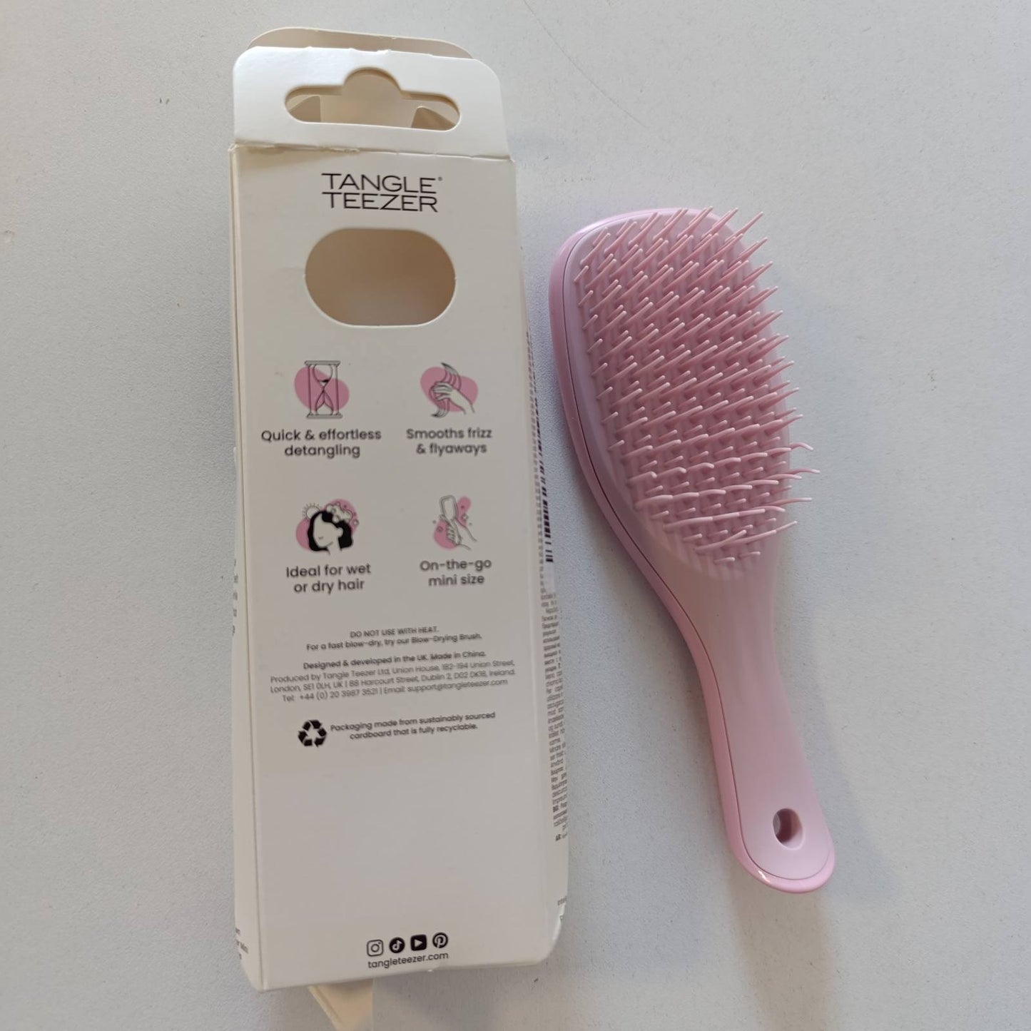 317763 - TANGLE TEEZER - Ultimate Detangler i Vogël - Furçë Detangler për Flokë të Lagur dhe të Tharë - Rozë Millennial