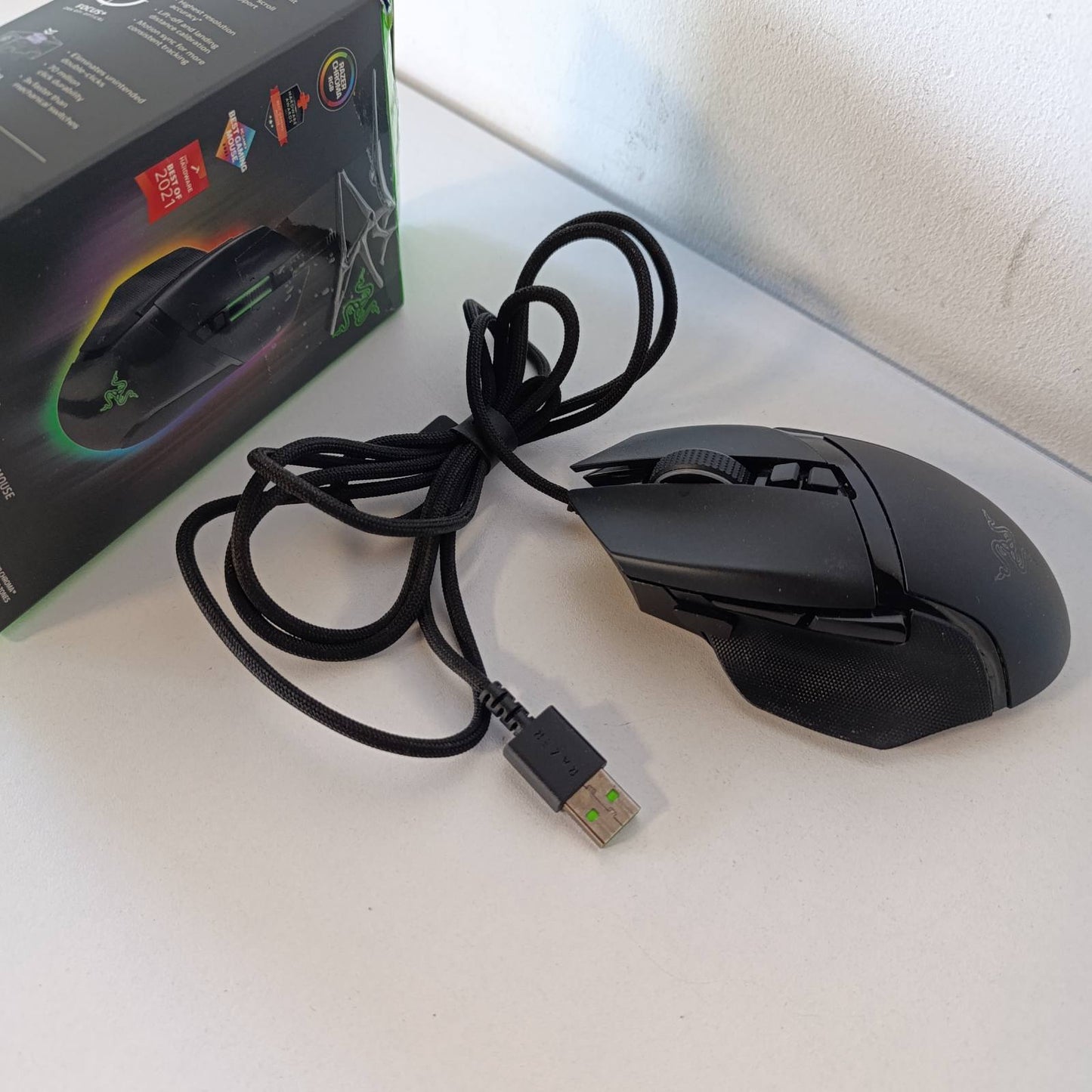 319576 - RAZER Maus Basilisk V3, me Tel, 10+1 Butona të Programueshëm, Rrotë Lëvizëse HyperScroll, Çelës Optik, Sensor Optik Focus+ 26K DPI - i Zi
